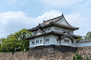 Obraz premium Close-up of the western outer moat of Osaka Castle during the day