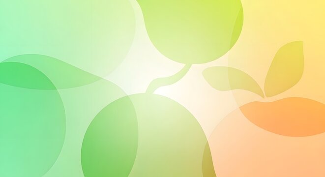 Fresh abstract organic shapes and gradients suggesting healthy fruits and clean living.
