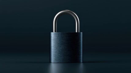 Fototapeta premium A metallic padlock representing cybersecurity and data protection concept in a minimalist and clean aesthetic studio setting