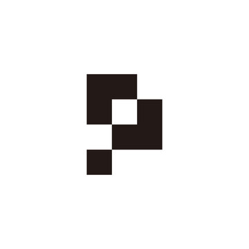 Letter rp pr r p squares geometric symbol simple logo vector