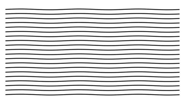 Animated illustration - group of horizontal black lines on a white background moving in harmonic motion