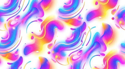 Obraz premium Abstract pattern with fluid gradient shapes. Colorful liquid blobs with noise texture on white background. Digital art design for modern wallpaper, creative wallpaper and graphic background.