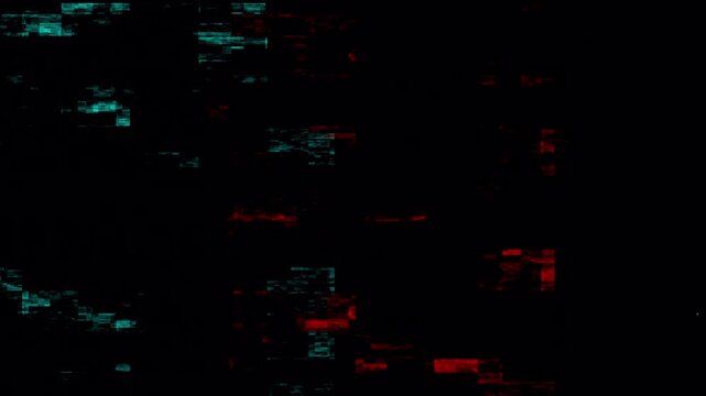 Digital Signal Glitch Distortion Displacement Map Animation with TV Static Noise Pixel Error and Coding Failure Background Seamless Loop 4k video