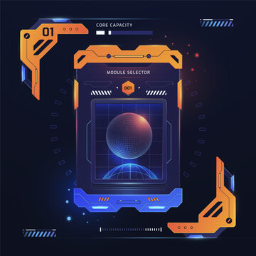 Futuristic Data Analysis Dashboard UI Sci Fi Control Interface