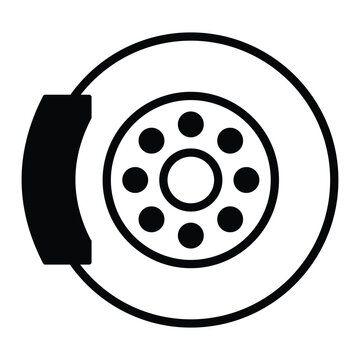Brake Drum Vector Icon which can easily modify or edit