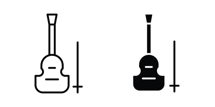 Cello icon design collection in black