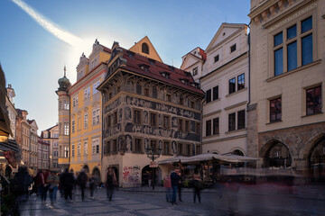 Fototapeta premium Haus zur Minute in der Prager Altstadt