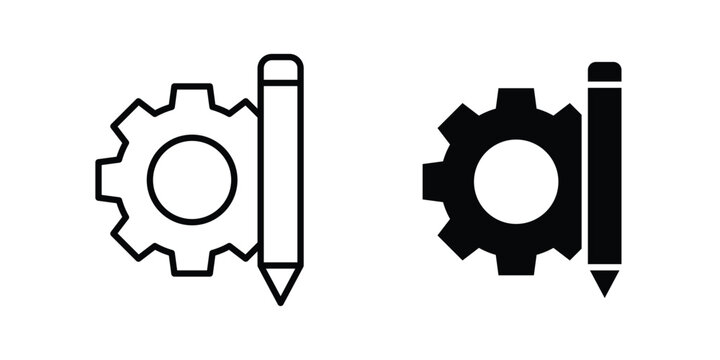 Customize icon design collection in blackaging design Vector illustrationsntings icon design collection in black