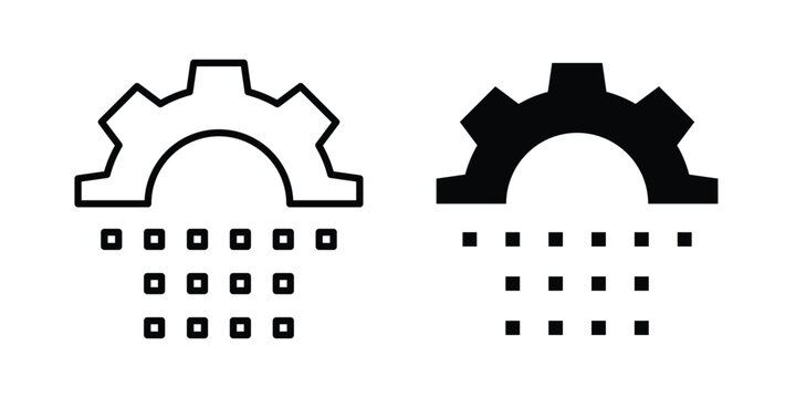 Digital transformation icon design collection in black