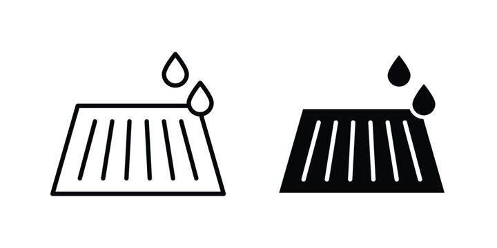 Drain or Drainage icon design collection in black