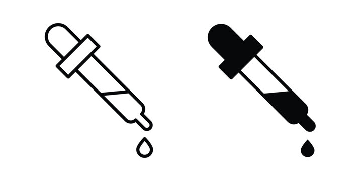 Eye dropper half icon design collection in black