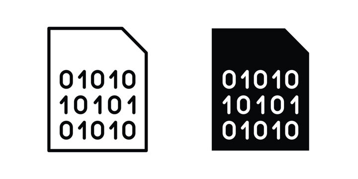 File Binary icon design collection in black
