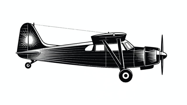 vintage airplane with sunburst design on tail wing