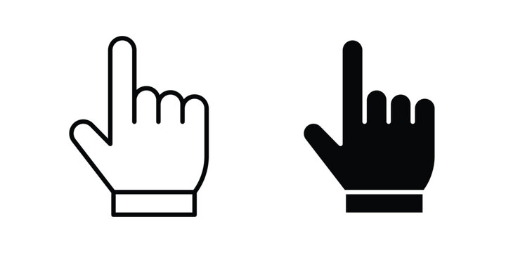 Hand cursor icon design collection in black