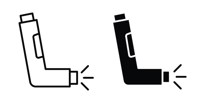 Inhaler icon design collection in black