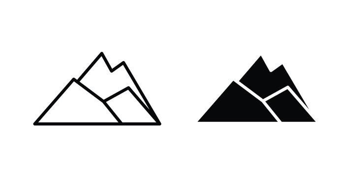 Mountain icon design collection in black