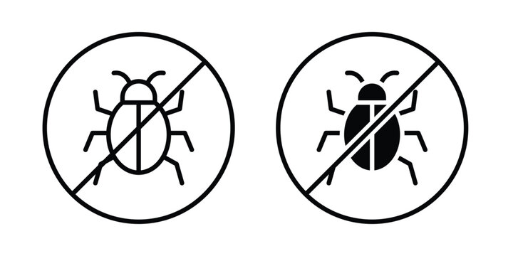 No Bug icon design collection in black
