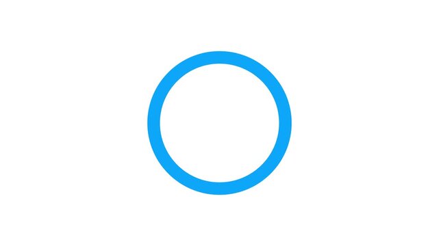 Blue loading icon animation, in which a circle rotates on a white background 4k animation