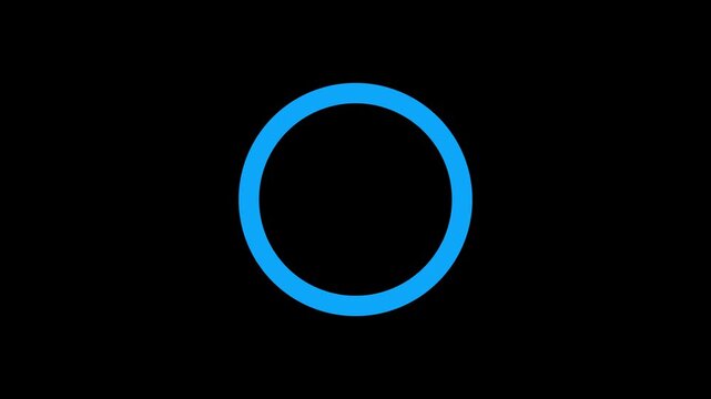 Blue loading icon animation, in which a circle rotates on a black background 4k animation