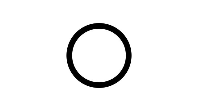 Black loading icon animation, in which a circle rotates on a white background 4k animation