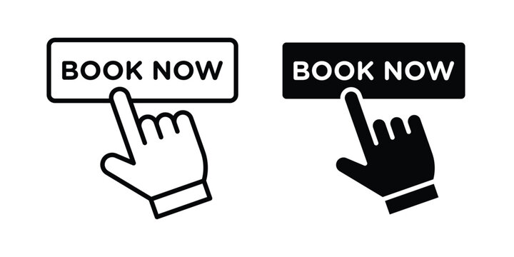 online booking icon design collection in black
