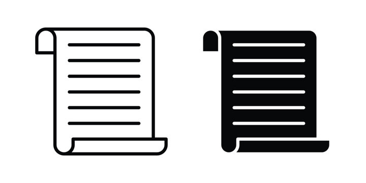 Paper Scroll icon design collection in black