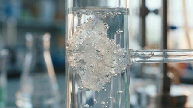 Carbon capture chemistry green chemistry gel particle bubble reactor porous sorbent polymer gel sample releasing gas laboratory glass reactor