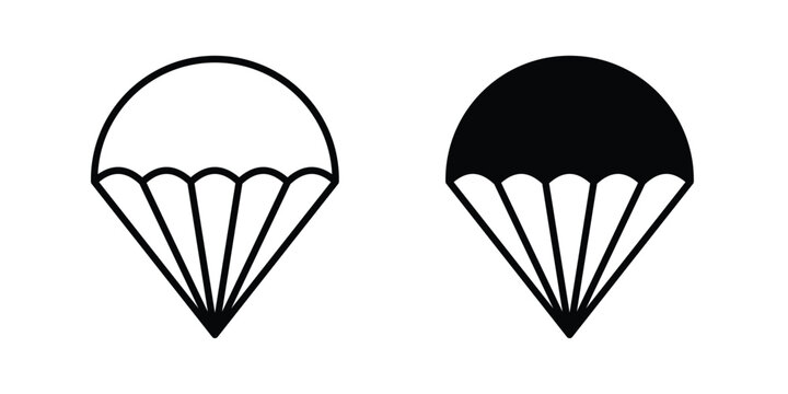 Parachute icon design collection in black