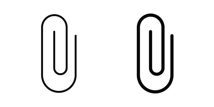 Paperclip icon design collection in black