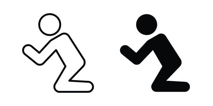 Person Praying icon design collection in black