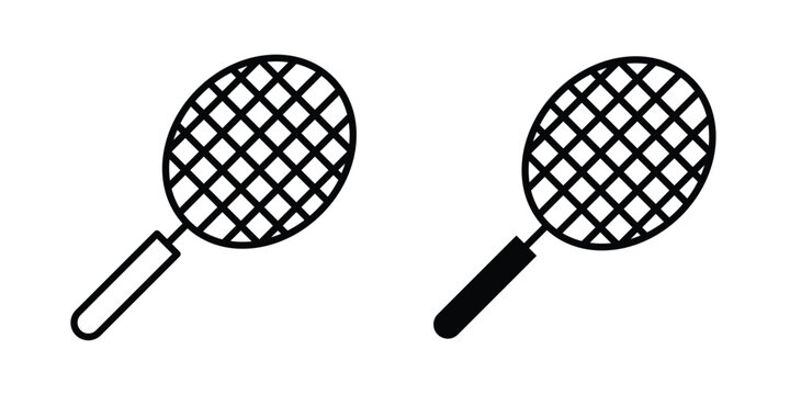 Racquet icon design collection in black
