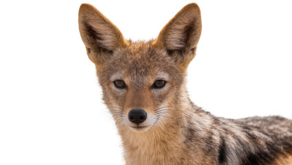 Black-backed jackal head and shoulder portrait, isolated on transparent background © Sean