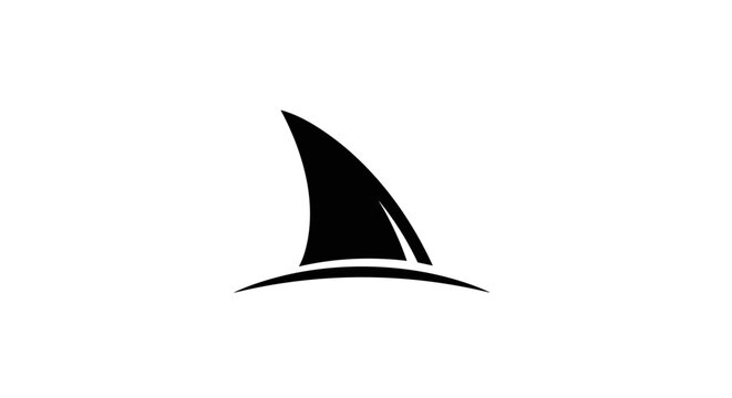 Black Shark Fin Swimming Underwater.