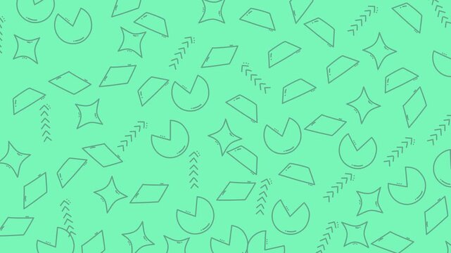 Geometric doodle on teal background with abstract shapes in creative pattern. Suitable for backgrounds, prints, textiles, and modern design projects.