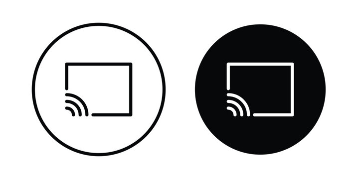 Screencast icon design collection in black