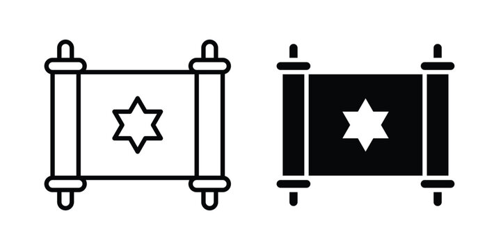 Scroll Torah icon design collection in black