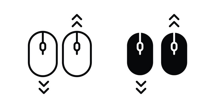 Scroll down up icon design collection in black