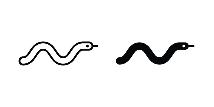 Snake icon design collection in black