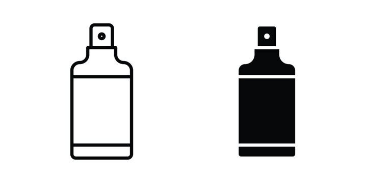 Spray can icon design collection in black