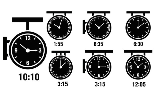 Vintage Double-Sided Station Clocks Showing Different Times