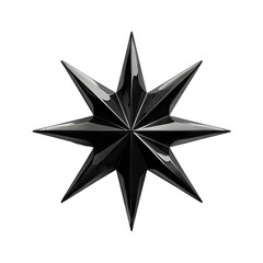 Fototapeta premium Glossy Black Eight-Pointed Star Ornament
