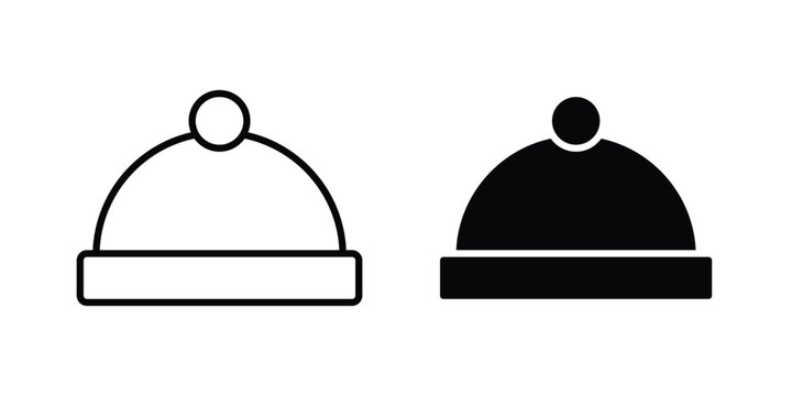 Winter hat icon design collection in black