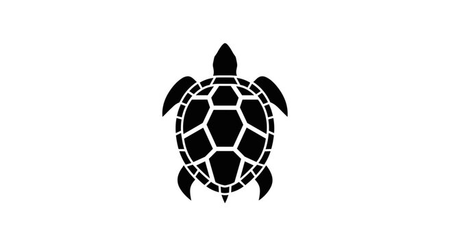 Black turtle silhouette icon symbol.