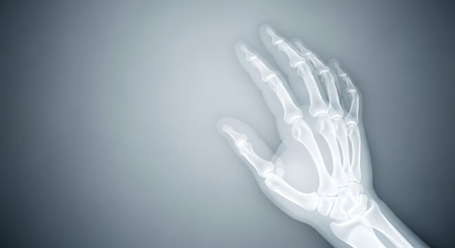 Medical X-ray image of a human hand, showcasing bones and anatomy for healthcare and diagnostic purposes.