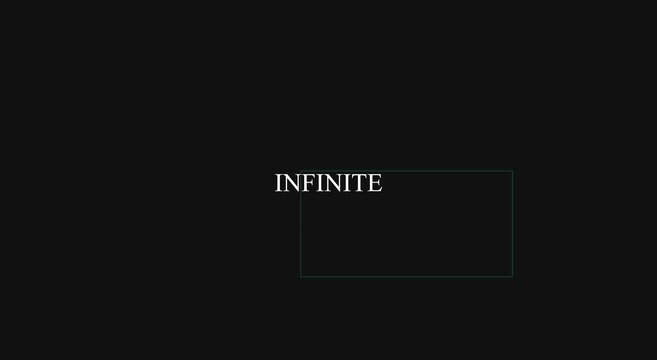 Infinite text animation with minimalist motion on black animation