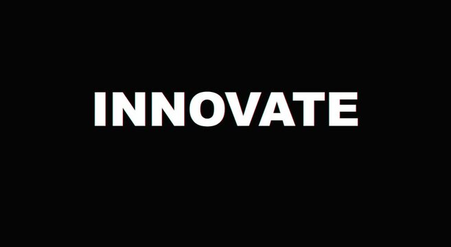 Innovate glitch text animation for modern business and tech animation