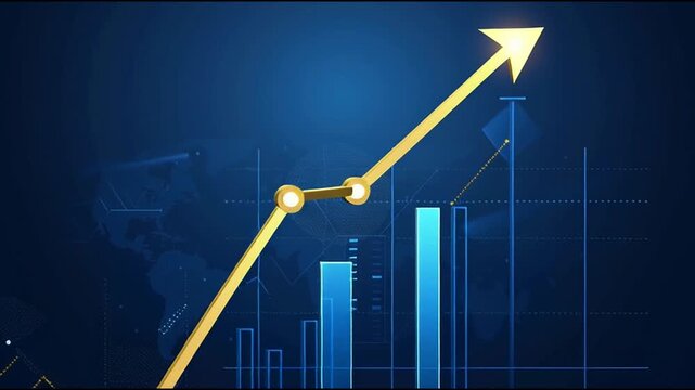 Abstract black background with Colorful charts and graphs with statistics to innovative analyze business potential and forecast future development of companies growth.