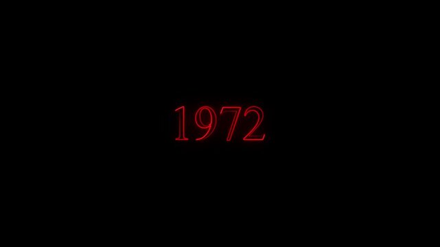 Luminous Red Numerical Display of the Year 1972