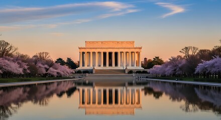 Obraz premium Lincoln Memorial Reflecting Pool Washington DC.