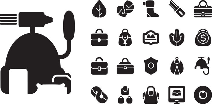 Industrial control chair or operator seat icon with joystick